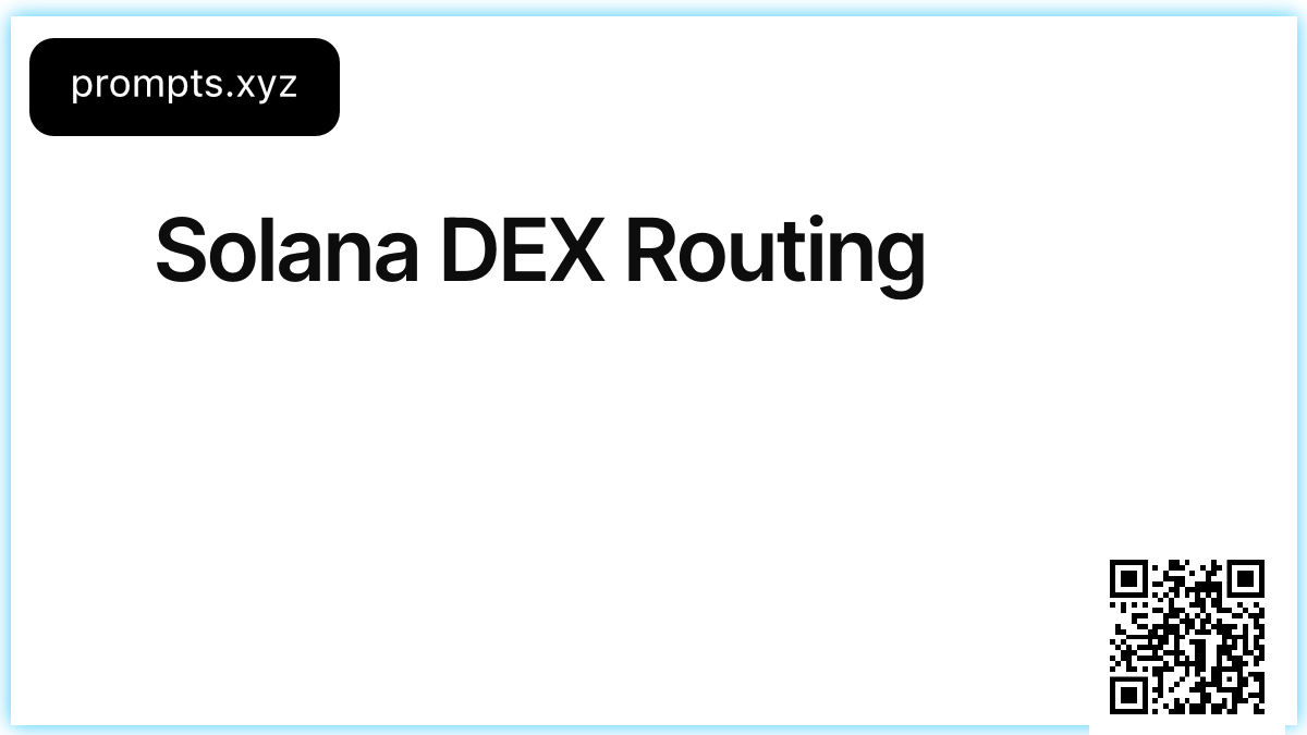 Solana DEX Routing
