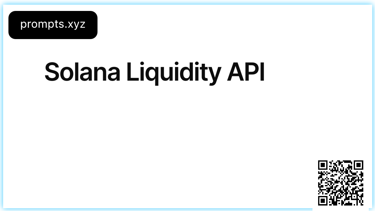 Solana Liquidity API
